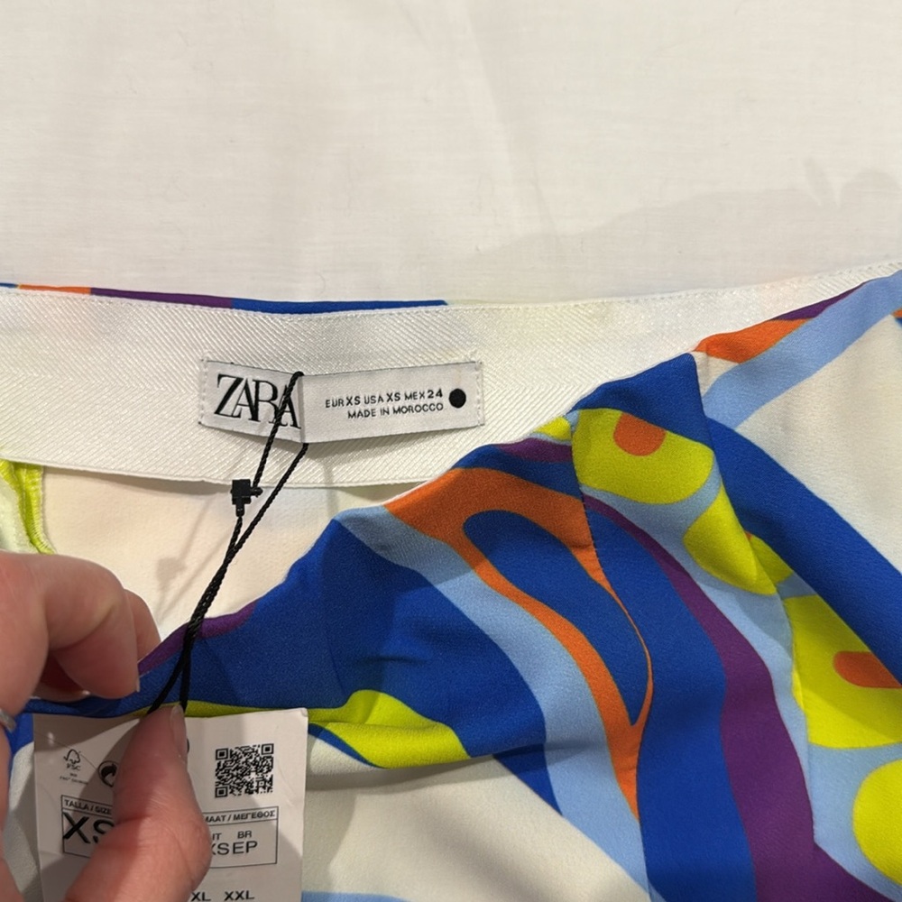 Zara Multicolored Patterned Mini Skirt - Picture 5 of 10